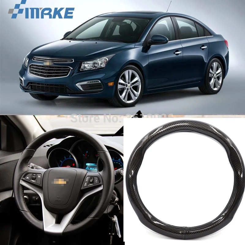 SmRKE автомобильные аксессуары для Chevrolet Cruze черный карбоновый кожаный чехол на руль спортивный гоночный автомобиль Стайлинг