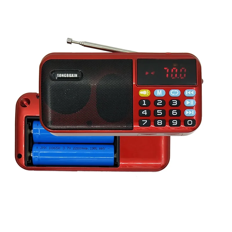 Портативный fm радиоприемник Мини цифровой USB TF MP3 плеер светодиодный фонарик
