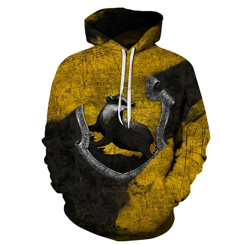 Новая мода Hufflepuff фильм Дизайн 3D толстовки мужские осень длинный рукав мужской