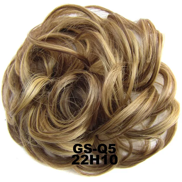 Jeedou Messy Chignon Donut Hair Bun Pad Elastic Hair Rope Rubber Band Synthetic Hairpiece Gary Brown Color 22H10