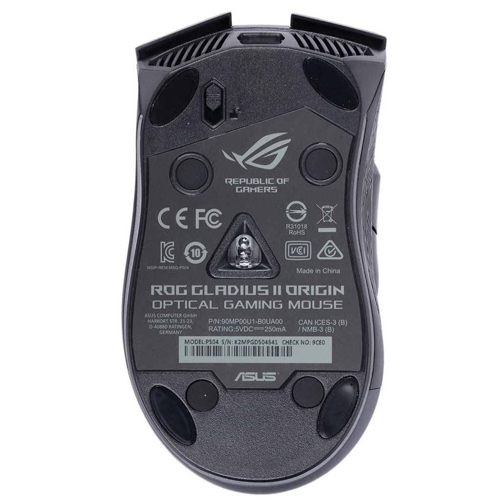 Мышь ASUS ROG Gladius II Origin оптическая, проводная, 12000 dpi, USB, цвет: черный