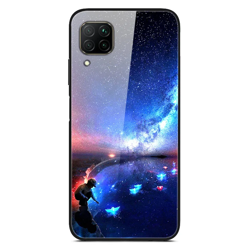 Tempered Glass Case For Huawei P40 Lite Case Glass Back Cover For Honor 9S Case For Huawei P40 lite Case Nova 7i Nova 6 se Funda cute huawei phone cases Cases For Huawei