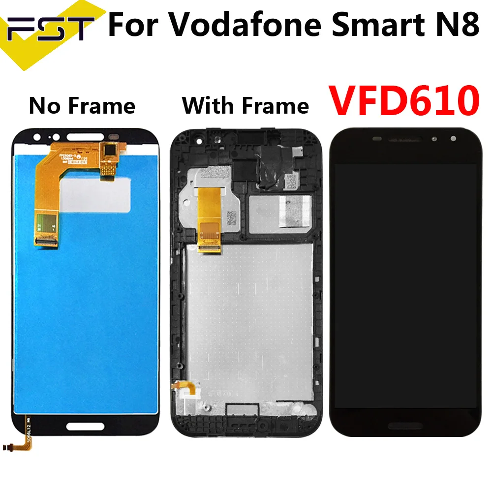 Beste Zwart Wit Voor Vodafone Smart N8 VFD610 Volledige Lcd scherm + Touch Screen Digitizer Vergadering Met Frame Voor Vodafone VFD 610