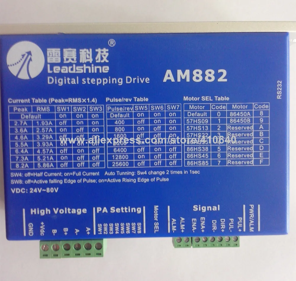 2 фазы Подлинная Leadshine цифровой шаговый двигатель Drive DM882S Обновлено от AM882 матч для 57HS22 60HS30 86HS35 86HS85