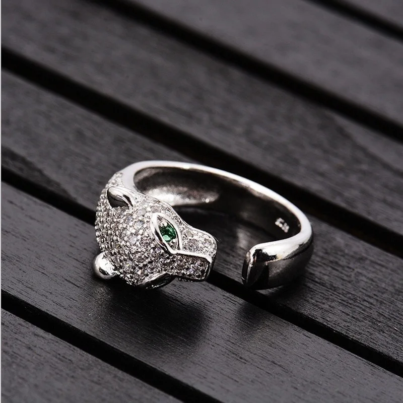 Модные свадебные кольца в форме кристаллов женские циркониевые обручальные уникальные леопардовые головное кольцо парные Открытые Кольца Гламурные ювелирные изделия