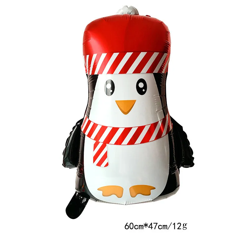 1 шт., Рождественские шары из алюминиевой фольги, Санта Клаус, снеговик, лось, пингвин, для новогодней рождественской вечеринки, украшения для дома - Color: Penguin