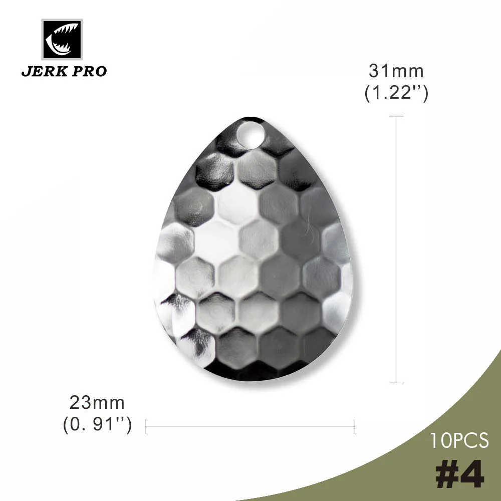 

JERK PRO 10PCS Size 4 Nickel Steel Colorado Spinner Blades Hex Pattern Fishing Lure Components Angler's Tackle Craft