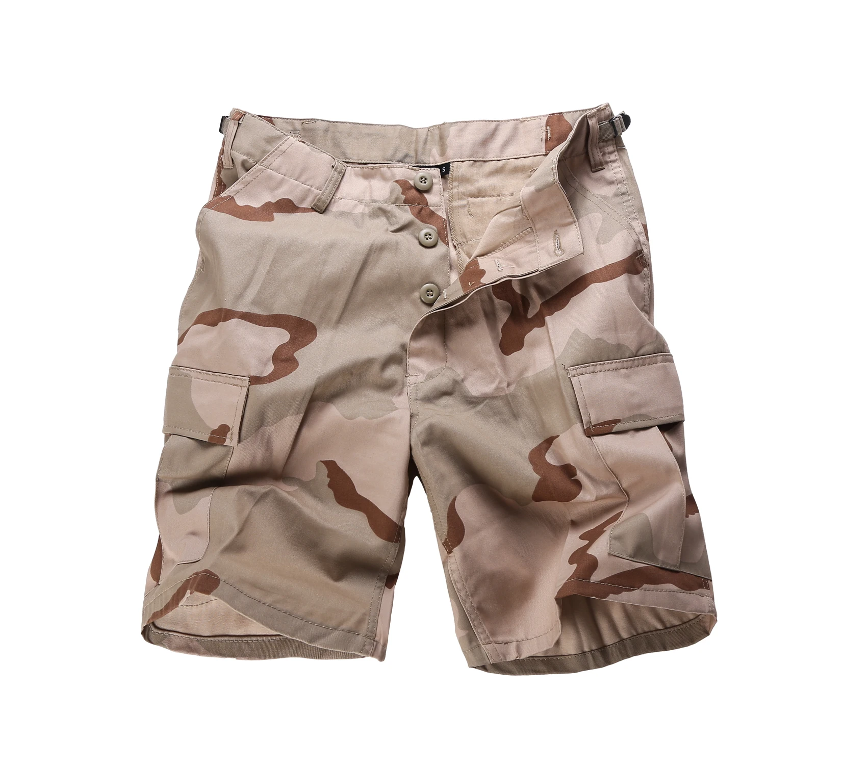 Мужские армейские военные шорты BDU, повседневные рабочие камуфляжные шорты Карго - Цвет: Tri-Color Desert