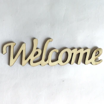 

Natural Welcome Wooden Craft Cutout Wood Pieces Scrapbooking Embellishment Cardmaking DIY Art Craft Home Decoration