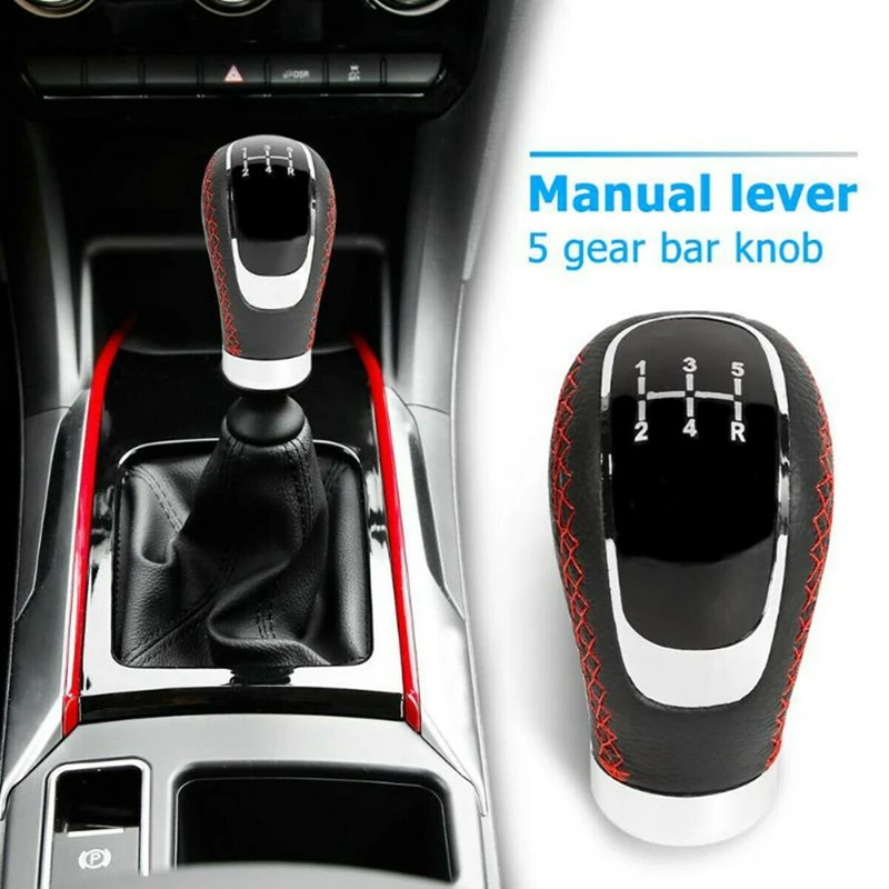 5 6 Speed PU Leather Gearshift Universal Replacement Manual Car Gear Stick Shift Knob Set | Автомобили и мотоциклы