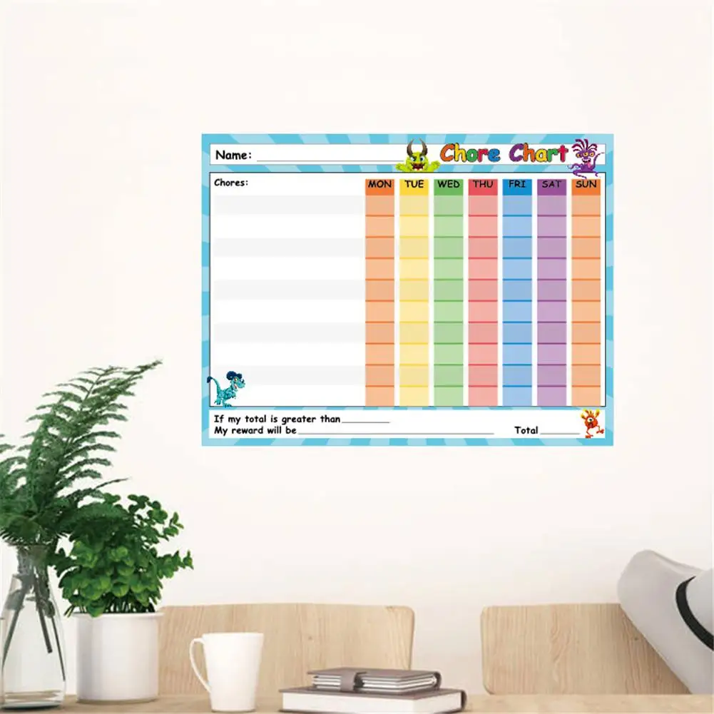 

Chore Chart-6-Pack Dry Erase Reward Chart For Kids Teach Children Responsibility Good Behavior Self-Adhesive Potty Chart
