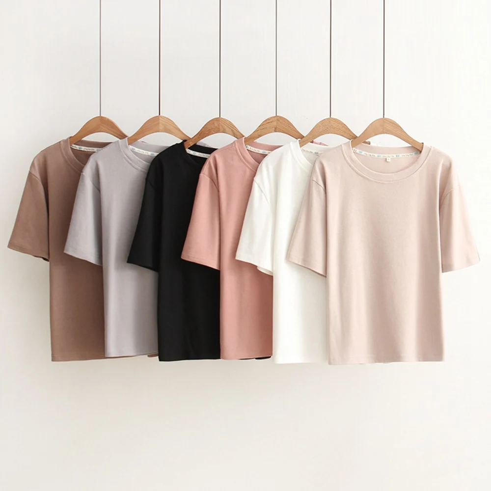 

Japanese Style Women's T-shirt Clothing Loose Short Sleeve Casual Plus Size Tops For Mori Girls