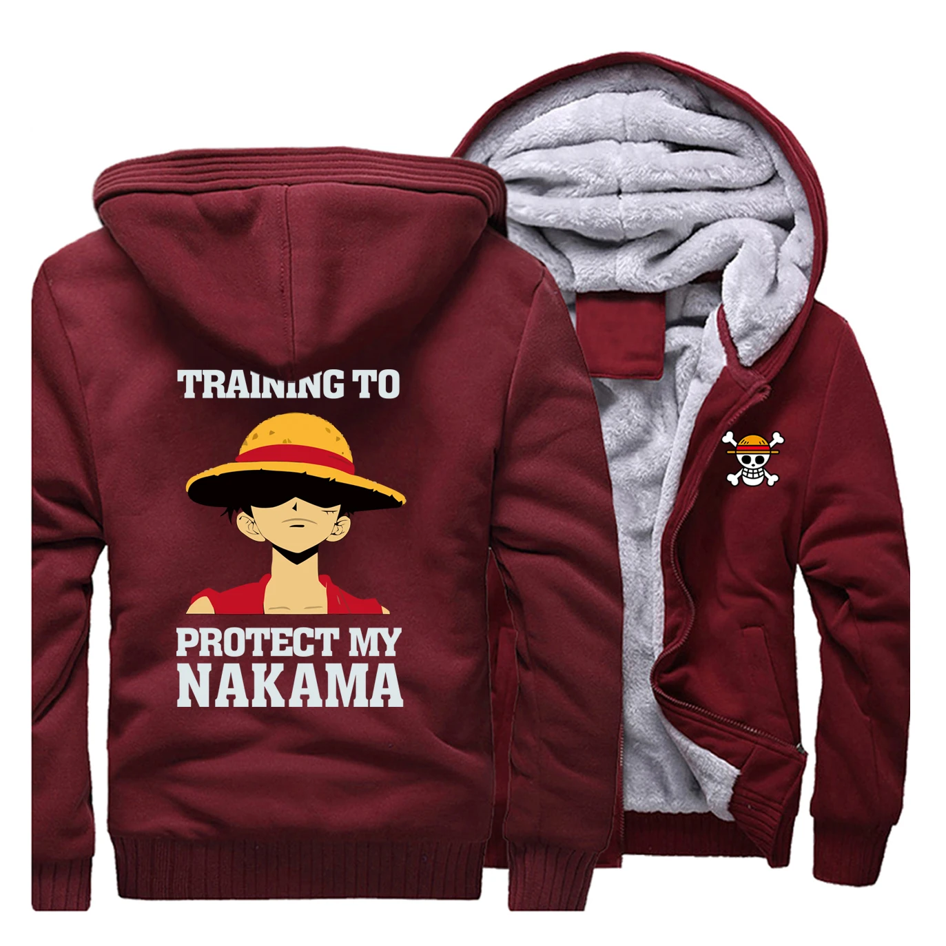 One piece мультфильм аниме Луффи зима горячая Распродажа толстовки человек реглан Пальто Толстая Толстовка уличная Мужская модная теплая одежда