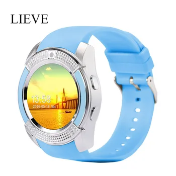 

New Smart Watch 2020 Clock Sim Card Camera Rounded Answer Call Dial Call Smartwatch V8 Men Android Fitness Tracker Sport