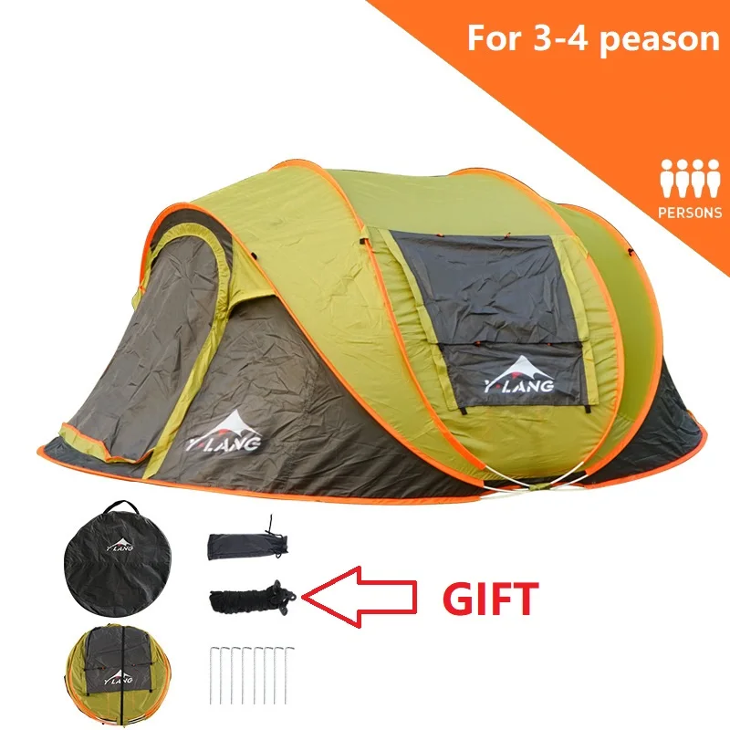 2.8*2.1*1.2m one touch tent 3-4 Person outdoor automatic tents Four sides open large Tent waterproof camping hiking | Спорт и