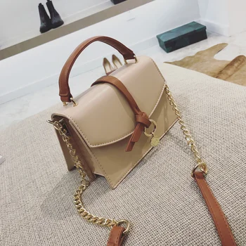 

CHISPAULO Small Hand Bag Solid Color Joker Chain Bag Pu Leather Winter Spring Hot Saling Crossbody Bags For Women Flap Bag
