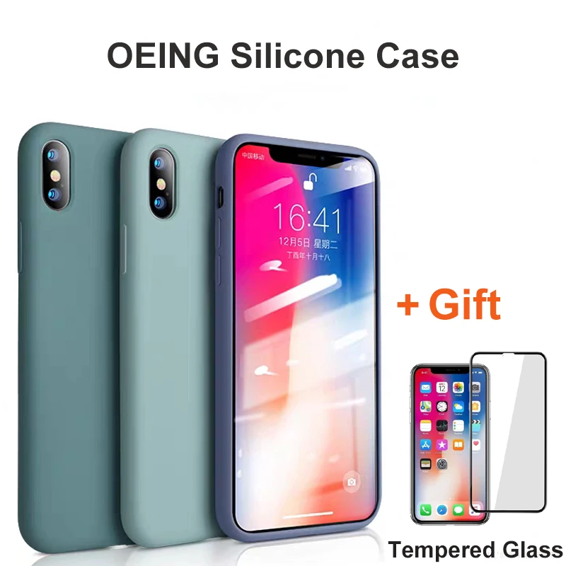 Чехол OEING для iPhone 11 SE 2020 Pro Max 7 8 6 6s Plus жидкий силиконовый чехол X XS XR защитный экрана