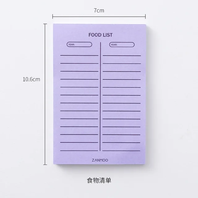 Not Sticky Memo Pads Simple Plan Student Daily Notebook Time Management Learning Label Clocking Schedule Week Planner Office Tag 10 Food list