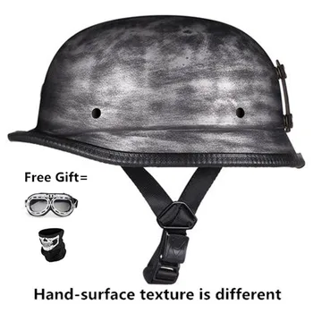 

New Vintage Motorcycle Helmet Open Face Retro Half Helmets Moto Motocicleta Capacete Casco Casque Kask with Goggles gift
