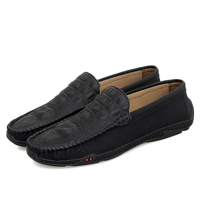

Autumn Crocodile Pattern Male Shoes British Style Male Loafers Luxury Peas Driving Shoes Soft Bottom Men Casual Loafers HC-473