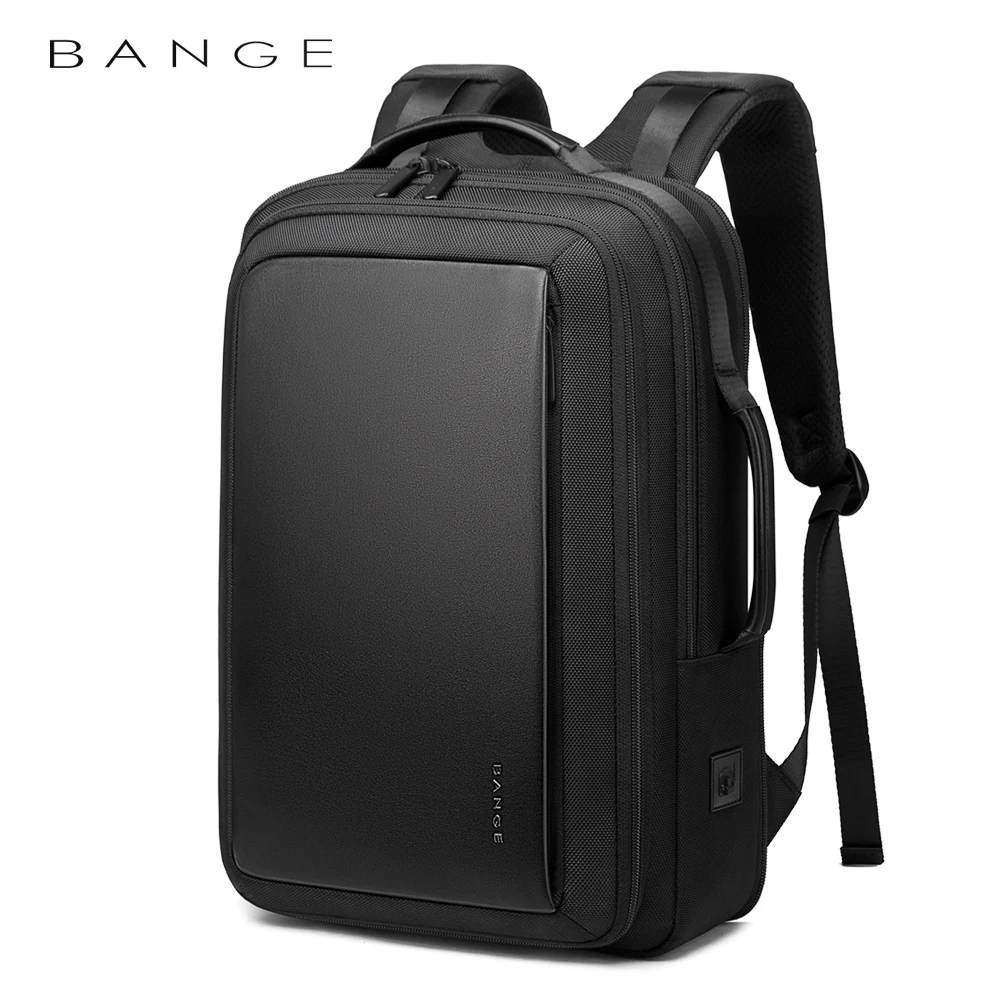Bange модный мужской 1" рюкзак для ноутбука Внешний USB зарядка Компьютерные рюкзаки Противоугонный водонепроницаемый рюкзак для путешествий унисекс - Цвет: BLACK