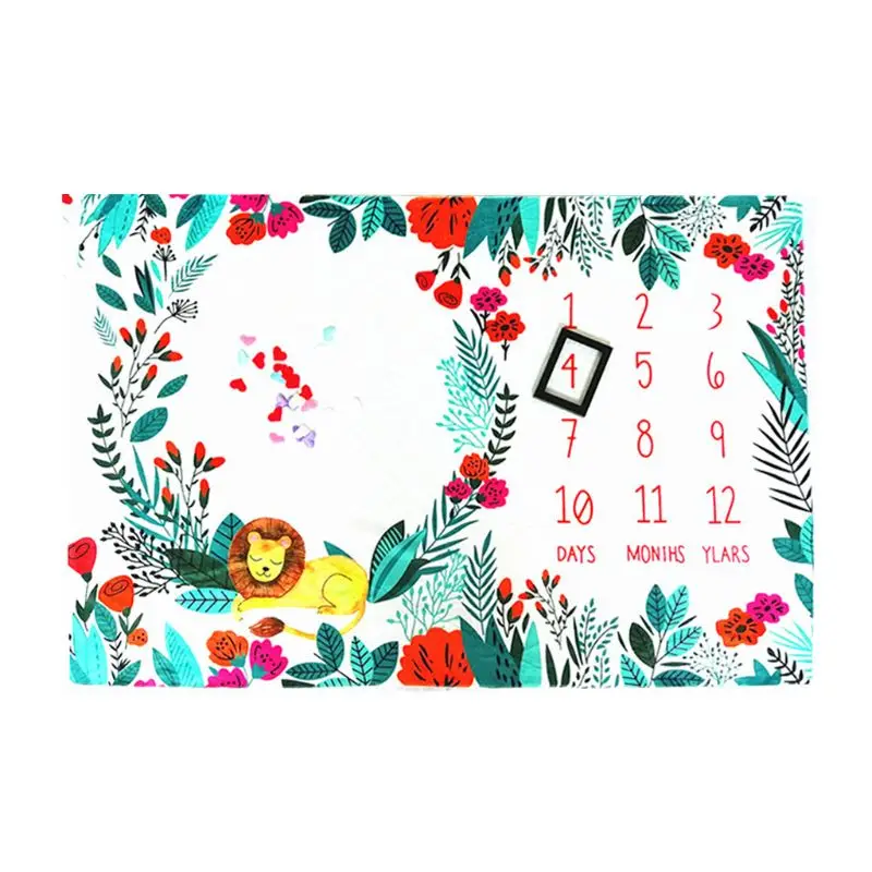 

Little Lion Printing Pattern Infants Milestone Photography Blanket Baby Creative Photo Background Cloth Decoration