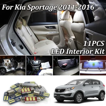 

11Pcs White Canbus led Car interior lights upgrade Kit for 2011-2016 Kia Sportage 3 led interior Dome Trunk lights
