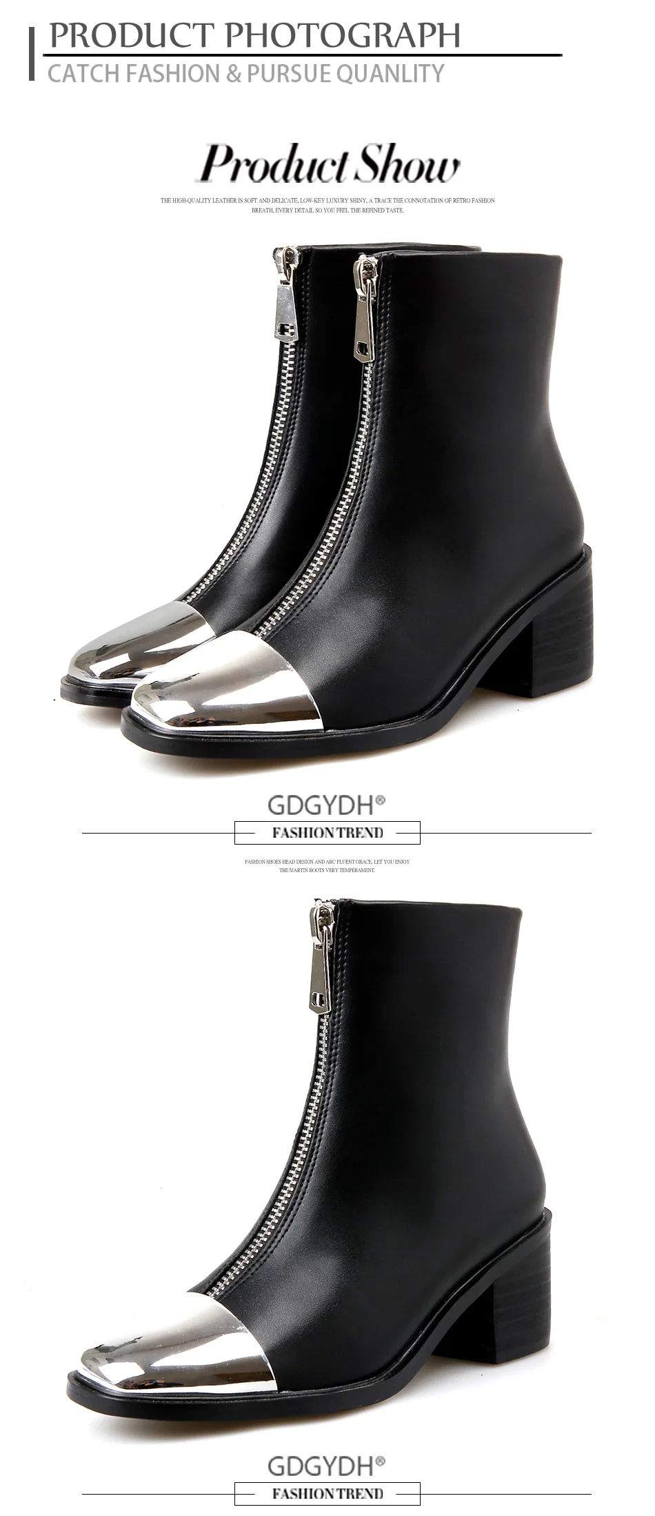 Zipper open women boots 