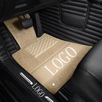 

Car floor mats with Logo/Brand Logo Case for Toyota Camry Corolla RAV4 Mark X Crown Verso Cruiser car-styling leather Anti-slip