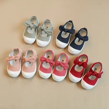 

Spring Kids Shoes Girls Canvas Shoes Fashion Bowknot Comfortable Kids Casual Shoes Sneakers Toddler Girl Princess Shoes