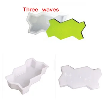 

Three Waves Shape Garden Path Concrete Plastic Brick Mold DIY Paving Pavement Walkway Cement Brick Molds