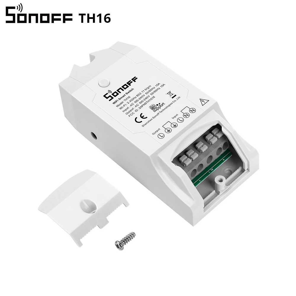 SONOFF TH16 15A Interrupteur Connecté WiFi sans fils avec Mesure de Temp.&Hum pour Maison Connectée Google Home IFTTT Aucun Hub Requis Contrôle à Distance via APP Compatible avec Alexa SONOFF TH16 15A Interrupteur Connecté WiFi sans fils avec Mesure de Temp.&Hum pour Maison Connectée Google Home IFTTT Aucun Hub Requis Contrôle à Distance via APP Compatible avec Alexa