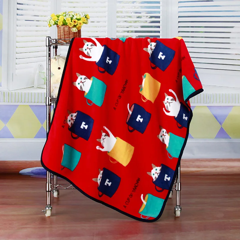 

Cartoon Coral Fleece Baby Air Conditioning Blanket Sleeping Swaddling Blankets Bed Cover Soft Bath Towel Kids Wrap Beach Mat