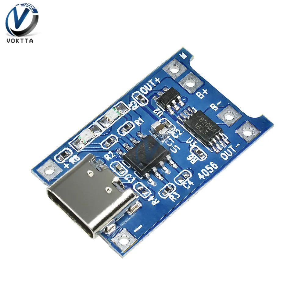 Тип-C/Micro USB 5V 1A литий-ионный аккумулятор 18650 TP4056 модуль зарядного устройства литиевой батареи зарядная плата с двухканальная видеокамера с защитой функции