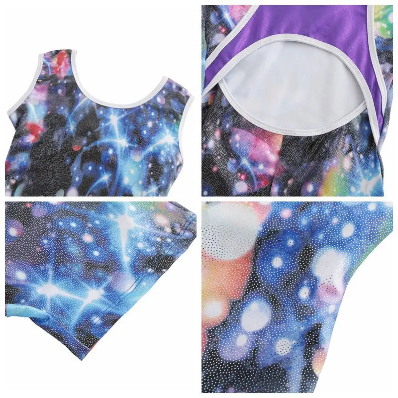 Children\'s Sports Sleeveless Gymnastics Suit Star Pattern Trousers Body Suit Dance Practice Clothes Dance Clothes Ballet