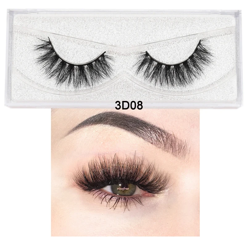 visofree 3D08 Visofree ресницы 3D норковые ресницы длительные норковые ресницы естественное драматическое объемное наращивание ресниц Накладные ресницы D08 - Цвет: visofree 3D08