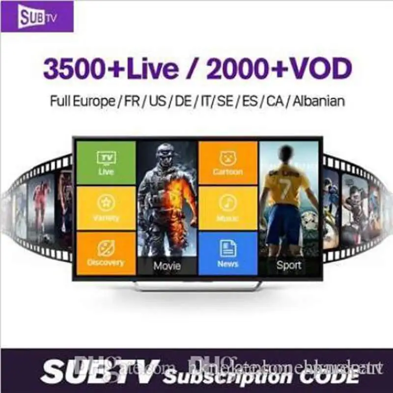 SUB tv IP tv LIVE tv Box каналы 3500+ Live/2000+ VOD 1 год с Enigma Mag25X мобильный телефон Smart tv Box код активации