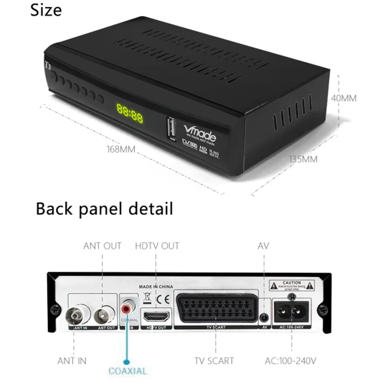 Новейший DVB-T2 цифровой приемник поддерживает H.265/HEVC DVB-T h265 hevc dvb t2 Лидер продаж Европа