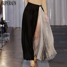 SuperAen, Европейская мода, женская плиссированная юбка, прошитая сетка, Дикие повседневные женские юбки, летние, новинка, юбки для женщин