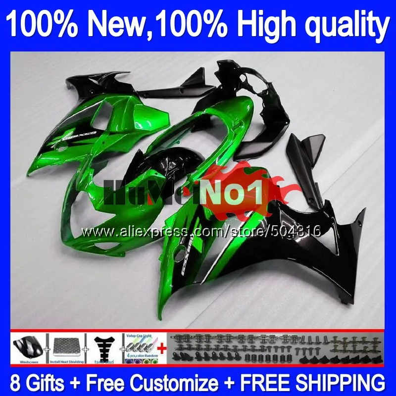 GSX 650F для SUZUKI GSXF 650 GSX650F жемчуг зеленый 24MC. 18 GSXF650 2008 2009 2010 2011 2012 2013 08 09, 10, 11, 12, 13 лет, обтекатели