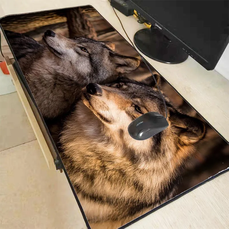  Large Gaming Wolf Light Forest Wild Design Pattern Computer Locking Edge Mousepad Gaming Mouse Pad 