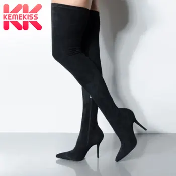 

KemeKiss Over The Knee High Boots Fashion Sexy Ladies Thin Heels Party Club Style Women Shoes Wedding Mujer Zapatos Size 36-41