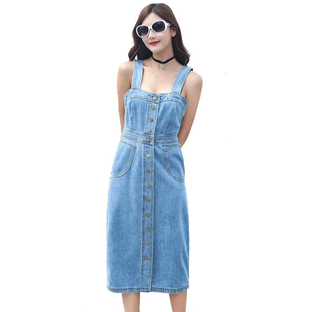 Denim Midi Dungaree Dress | blue | Tommy Hilfiger Malaysia