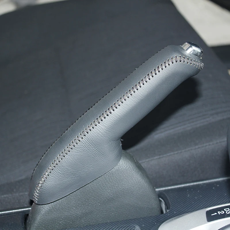 Car Hand Brake Covers Top Layer Leather Case For Honda Accord 8 2008-2013 Handbrake Grips Cover Auto Genuine Leather Handbrake