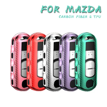 

For Mazda 2 3 6 Axela Atenza CX-5 CX 5 7 CX3 CX5 Key Case Accessories TPU Carbon Fiber Car Key Cover Protection Shell