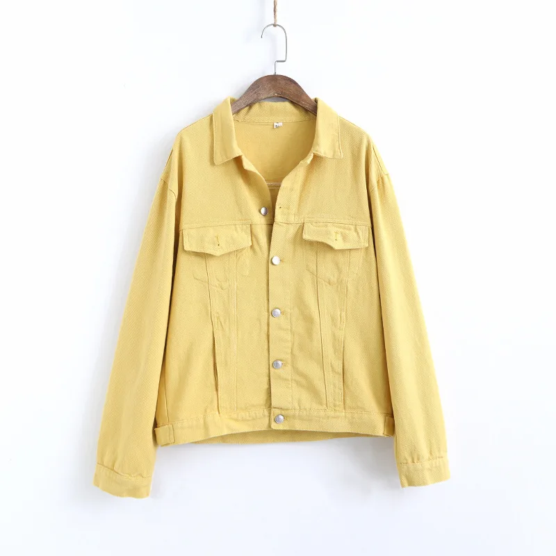 

Johnature Women Denim Jackets Pockets Patchwork Button Coats Long Sleeve 2019 Autumn New Loose Solid Color Women Casual Jackets