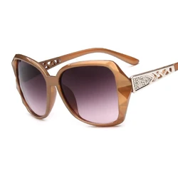 Luxury Women's Fashion Square Sunglasses - Elegant Purple Mirror Shades (Tyrant Gold)