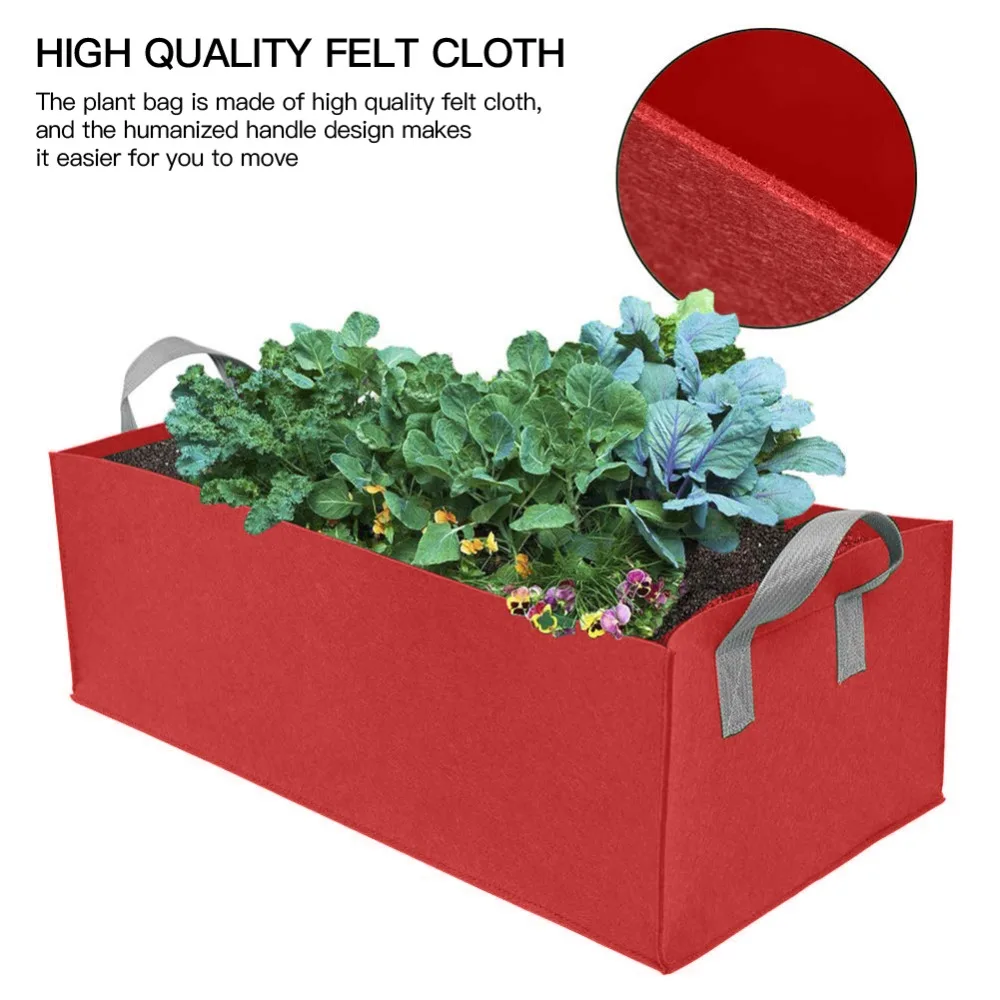 1pcs Fabric Raised Garden Bed Square Felt Garden Flower Grow Bag Vegetable Planter Pot with Handles Planting Bag