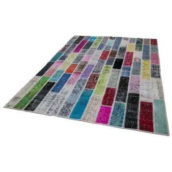 

179x241 Cm Multicolor Handmade Modern Patchwork Rug-6x8 Ft