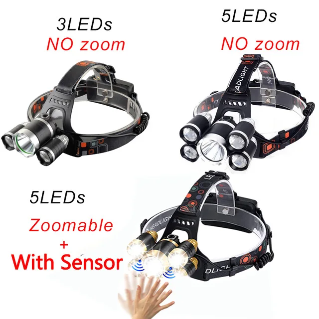 7000LM LED Headlamp Super Bright Headlight 3/5 LED Head Torch LED Lamp Flashlight Camping Fish Light Waterproof Lanterna 18650